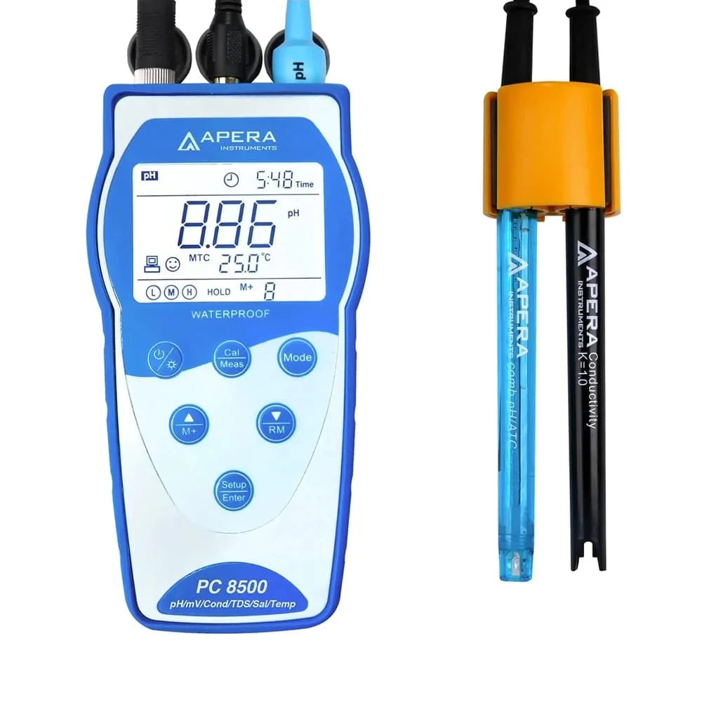 PC8500 Portable pH/Conductivity Meter with GLP Memory Function and Data Output